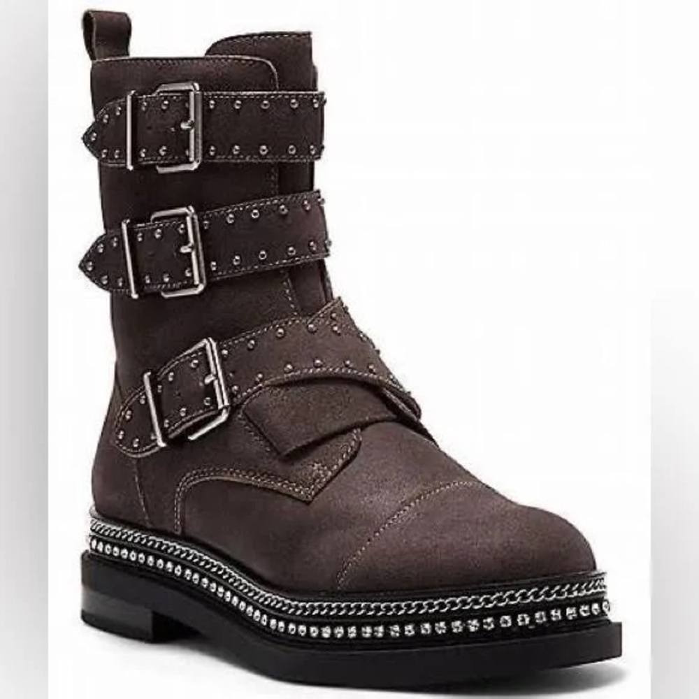 Vince Camuto Bobette boots size 8 1/2 gray suede leather